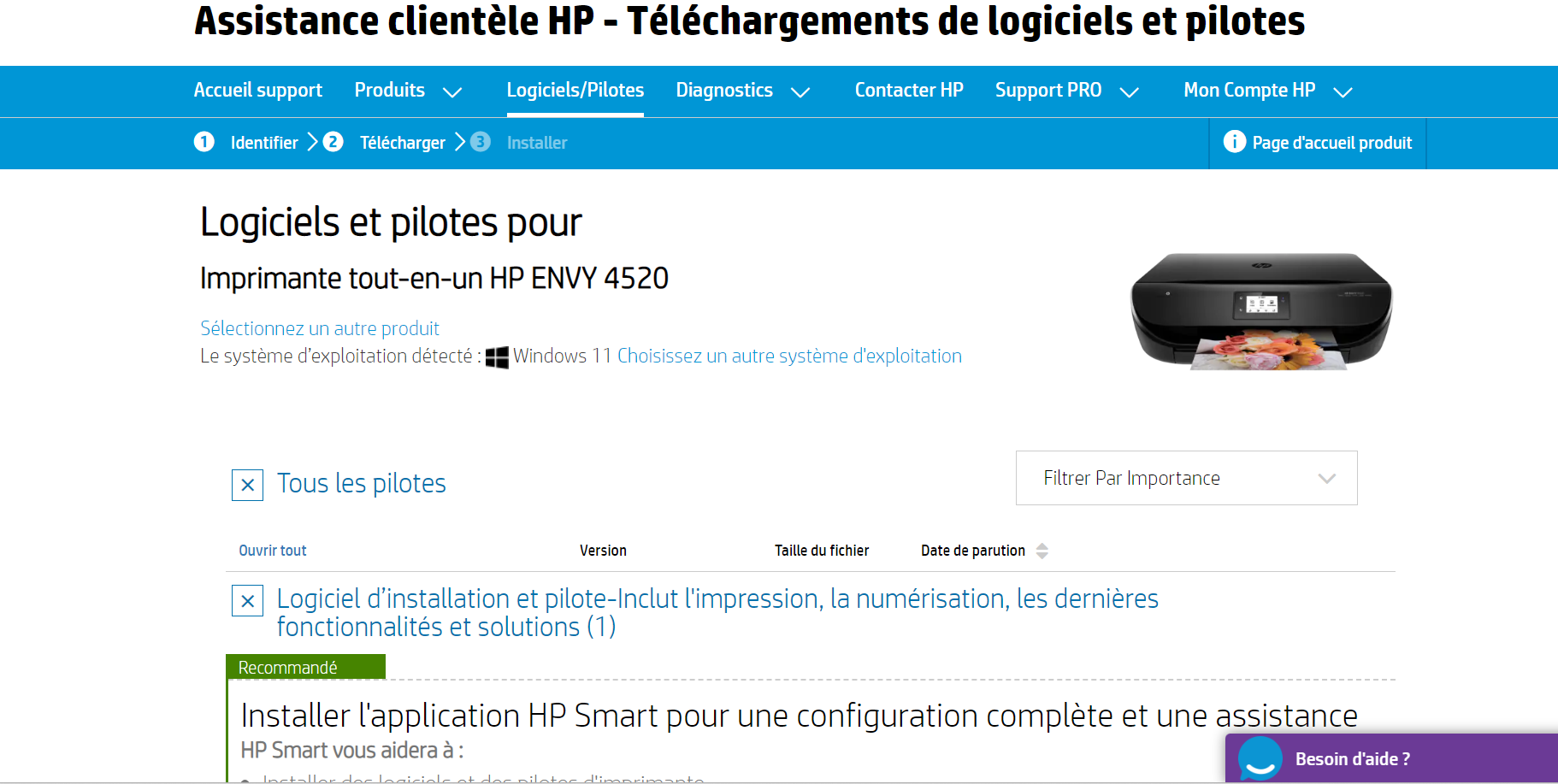 Installation Imprimante multifonction HP sur PC Windows à Chénas